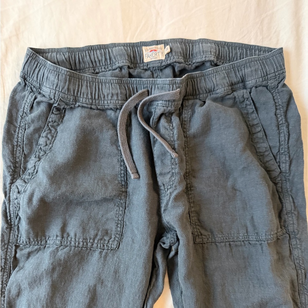FAHERTY Blue Relaxed Linen Pants